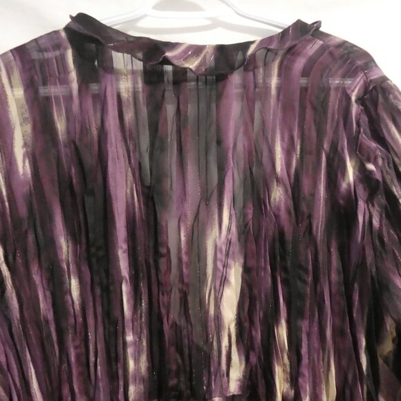 CONTEMPO by PENNINGTONS | size 20 | Sheer Mixed Purple Tie Front Cardigan - Picture 10 of 15